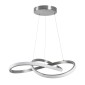 GloboStar® DEXTER 60498 Κρεμαστό Φωτιστικό Οροφής Design LED CCT 72W 8064lm 300° AC 220-240V - Εναλλαγή Φωτισμού μέσω Τηλεχειριστηρίου All In One Ψυχρό 6000k+Φυσικό 4500k+Θερμό 2700k Dimmable Φ56cm - Νίκελ Ασημί Βούρτσας - 3 Years Warranty