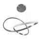 GloboStar® DEXTER 60498 Κρεμαστό Φωτιστικό Οροφής Design LED CCT 72W 8064lm 300° AC 220-240V - Εναλλαγή Φωτισμού μέσω Τηλεχειριστηρίου All In One Ψυχρό 6000k+Φυσικό 4500k+Θερμό 2700k Dimmable Φ56cm - Νίκελ Ασημί Βούρτσας - 3 Years Warranty