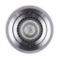 GloboStar® AKIRA 60619 Επιφανειακό Κινούμενο Στρόγγυλο Φωτιστικό Σποτ Αλουμινίου με Ντουί GU10 AC 220-240V IP44 Φ8 x Υ10cm - Ασημί Βούρτσας - 5 Years Warranty
