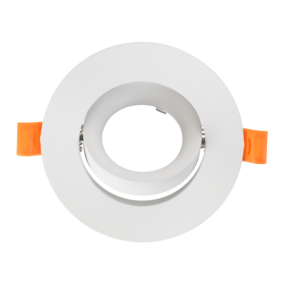 GloboStar® OMEGA 60634 Χωνευτό Κινούμενο Στρόγγυλο Σποτ Οροφής για Λάμπα MR16/GU10 - IP20 - Χυτό Αλουμίνιο - Φ10.5 x Υ2.2cm - Λευκό - 5 Years Warranty