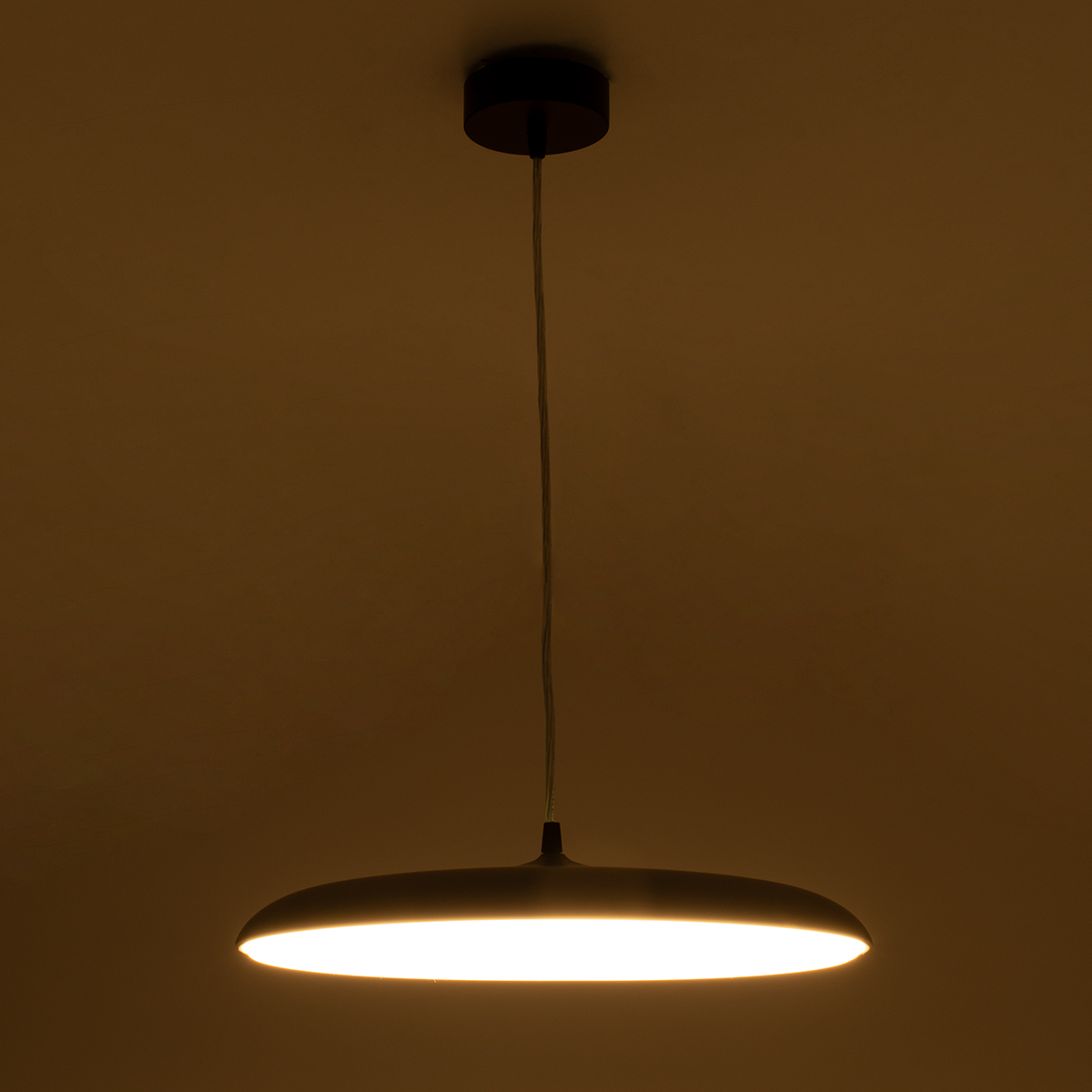 GloboStar® BARON 60887 Κρεμαστή Πλαφονιέρα Οροφής LED CCT 24W 2880lm 120° AC 220-240V - Εναλλαγή Φωτισμού μέσω Διακόπτη On/Off All In One Ψυχρό 6000k+Φυσικό 4500k+Θερμό 2700k Φ40 x Υ10cm - Χρυσό Πλατίνα - 3 Years Warranty