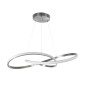 GloboStar® DEXTER 60915 Κρεμαστό Φωτιστικό Οροφής Design LED CCT 90W 10080lm 300° AC 220-240V - Εναλλαγή Φωτισμού μέσω Τηλεχειριστηρίου All In One Ψυχρό 6000k+Φυσικό 4500k+Θερμό 2700k Dimmable Φ73cm - Νίκελ Ασημί Βούρτσας - 3 Years Warranty