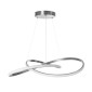 GloboStar® DEXTER 60915 Κρεμαστό Φωτιστικό Οροφής Design LED CCT 90W 10080lm 300° AC 220-240V - Εναλλαγή Φωτισμού μέσω Τηλεχειριστηρίου All In One Ψυχρό 6000k+Φυσικό 4500k+Θερμό 2700k Dimmable Φ73cm - Νίκελ Ασημί Βούρτσας - 3 Years Warranty