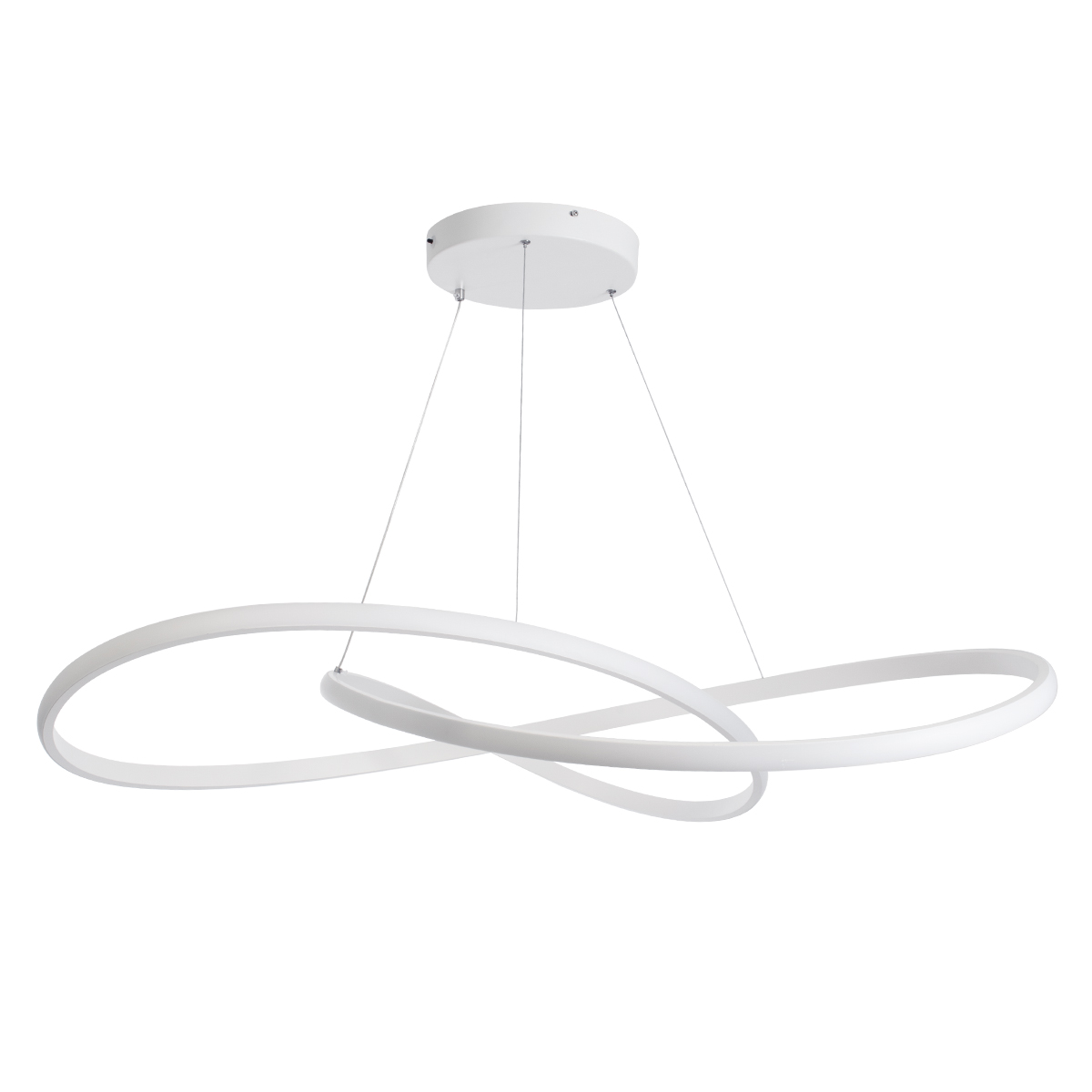 GloboStar® DEXTER 60918 Κρεμαστό Φωτιστικό Οροφής Design LED CCT 120W 13440lm 300° AC 220-240V - Εναλλαγή Φωτισμού μέσω Τηλεχειριστηρίου All In One Ψυχρό 6000k+Φυσικό 4500k+Θερμό 2700k Dimmable Φ103cm - Λευκό - 3 Years Warranty