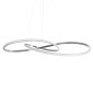 GloboStar® DEXTER 60919 Κρεμαστό Φωτιστικό Οροφής Design LED CCT 120W 13440lm 300° AC 220-240V - Εναλλαγή Φωτισμού μέσω Τηλεχειριστηρίου All In One Ψυχρό 6000k+Φυσικό 4500k+Θερμό 2700k Dimmable Φ103cm - Νίκελ Βούρτσας - 3 Years Warranty