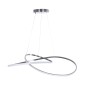 GloboStar® DEXTER 60919 Κρεμαστό Φωτιστικό Οροφής Design LED CCT 120W 13440lm 300° AC 220-240V - Εναλλαγή Φωτισμού μέσω Τηλεχειριστηρίου All In One Ψυχρό 6000k+Φυσικό 4500k+Θερμό 2700k Dimmable Φ103cm - Νίκελ Βούρτσας - 3 Years Warranty