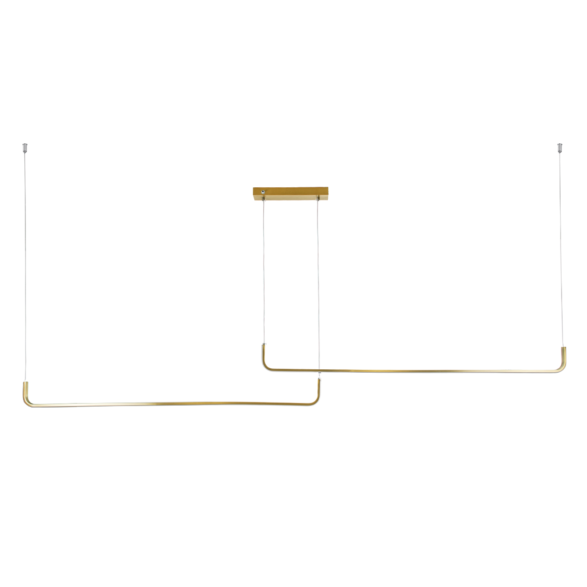 GloboStar® LINARIA DUO 60926 Κρεμαστό Φωτιστικό Οροφής Design LED CCT 72W 8300lm 200° AC 220-240V - Εναλλαγή Φωτισμού μέσω Τηλεχειριστηρίου All In One Ψυχρό 6000k+Φυσικό 4500k+Θερμό 2700k Dimmable Μ220 x Π4 x Υ25cm - Χρυσό Πλατίνα - 3 Years Warranty