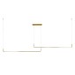 GloboStar® LINARIA DUO 60926 Κρεμαστό Φωτιστικό Οροφής Design LED CCT 72W 8300lm 200° AC 220-240V - Εναλλαγή Φωτισμού μέσω Τηλεχειριστηρίου All In One Ψυχρό 6000k+Φυσικό 4500k+Θερμό 2700k Dimmable Μ220 x Π4 x Υ25cm - Χρυσό Πλατίνα - 3 Years Warranty