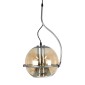 GloboStar® GLASSO 60927 Μοντέρνο Κρεμαστό Φωτιστικό Μπάλα Μονόφωτο 1 x E27 IP20 Μελί Γυαλί με Ασημί Μέταλλο - Μ27 x Π27 x Υ52cm