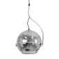 GloboStar® GLASSO 60928 Μοντέρνο Κρεμαστό Φωτιστικό Μπάλα Μονόφωτο 1 x E27 IP20 Ασημί Γυαλί με Ασημί Μέταλλο - Μ27 x Π27 x Υ52cm