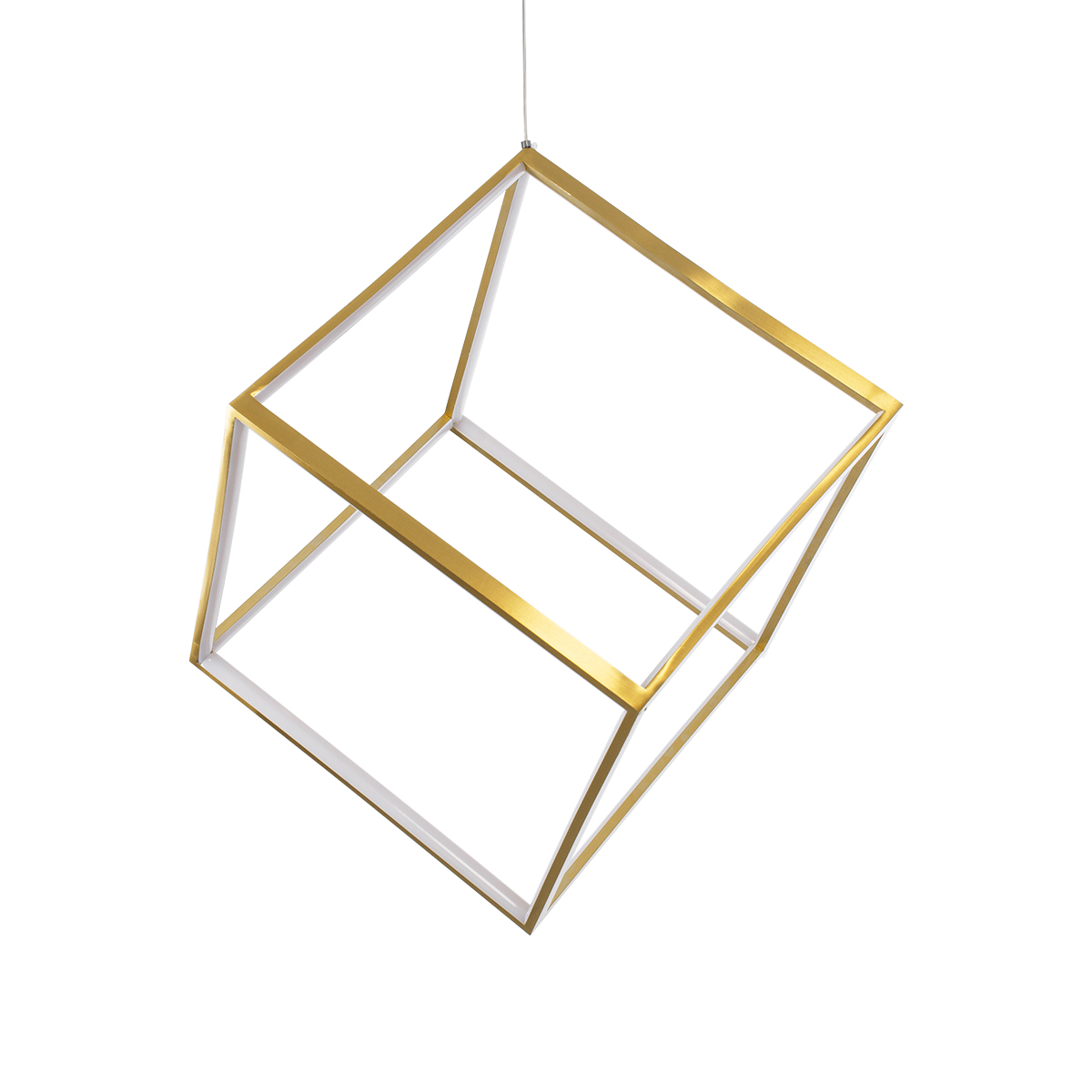 GloboStar® KIBOO 60930 Κρεμαστό Φωτιστικό Οροφής Design LED CCT 36W 4150lm 360° AC 220-240V - Εναλλαγή Φωτισμού μέσω Τηλεχειριστηρίου All In One Ψυχρό 6000k+Φυσικό 4500k+Θερμό 2700k Dimmable Μ40 x Π40 x Υ40cm - Χρυσό Πλατίνα - 3 Years Warranty