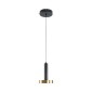 GLOBOSTAR® ZANE 60933 Κρεμαστό Φωτιστικό Design LED CCT 18W 2016lm 120° AC 220-240V IP20 - Εναλλαγή Φωτισμού μέσω Τηλεχειριστηρίου All In One Ψυχρό 6000k+Φυσικό 4500k+Θερμό 2700k Dimmable - Φ15 x Υ20cm - Μαύρο & Χρυσό - 3 Χρόνια Εγγύηση