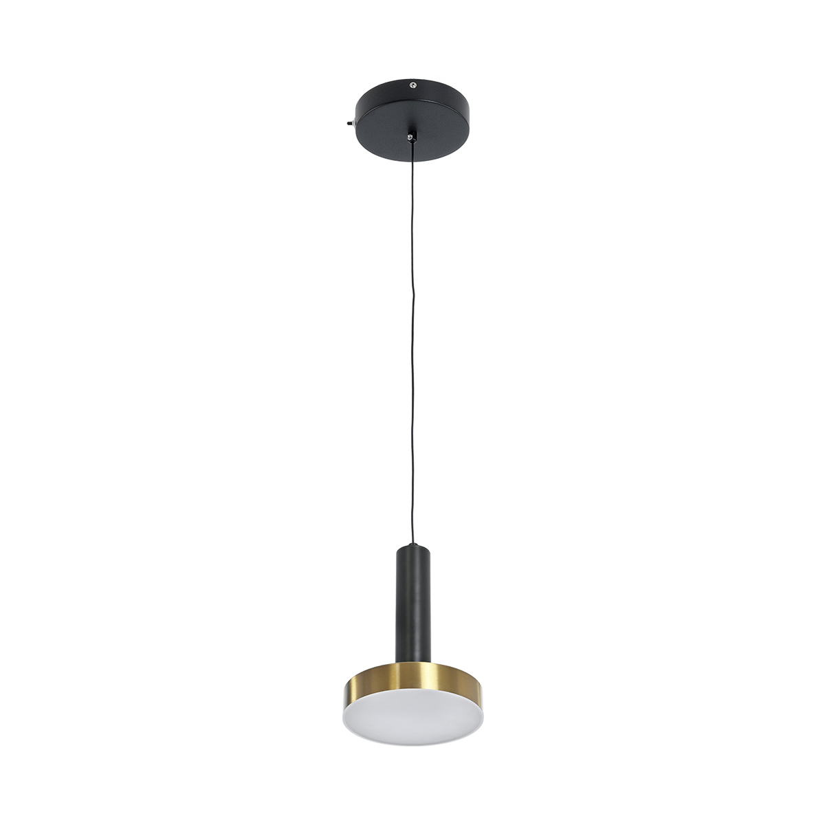 GLOBOSTAR® ZANE 60933 Κρεμαστό Φωτιστικό Design LED CCT 18W 2016lm 120° AC 220-240V IP20 - Εναλλαγή Φωτισμού μέσω Τηλεχειριστηρίου All In One Ψυχρό 6000k+Φυσικό 4500k+Θερμό 2700k Dimmable - Φ15 x Υ20cm - Μαύρο & Χρυσό - 3 Χρόνια Εγγύηση