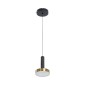 GLOBOSTAR® ZANE 60933 Κρεμαστό Φωτιστικό Design LED CCT 18W 2016lm 120° AC 220-240V IP20 - Εναλλαγή Φωτισμού μέσω Τηλεχειριστηρίου All In One Ψυχρό 6000k+Φυσικό 4500k+Θερμό 2700k Dimmable - Φ15 x Υ20cm - Μαύρο & Χρυσό - 3 Χρόνια Εγγύηση