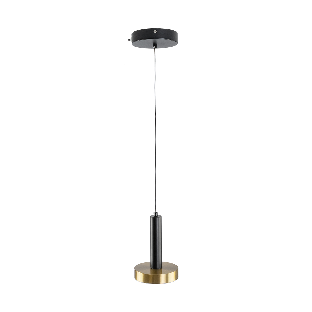 GLOBOSTAR® ZANE 60933 Κρεμαστό Φωτιστικό Design LED CCT 18W 2016lm 120° AC 220-240V IP20 - Εναλλαγή Φωτισμού μέσω Τηλεχειριστηρίου All In One Ψυχρό 6000k+Φυσικό 4500k+Θερμό 2700k Dimmable - Φ15 x Υ20cm - Μαύρο & Χρυσό - 3 Χρόνια Εγγύηση