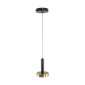GLOBOSTAR® ZANE 60933 Κρεμαστό Φωτιστικό Design LED CCT 18W 2016lm 120° AC 220-240V IP20 - Εναλλαγή Φωτισμού μέσω Τηλεχειριστηρίου All In One Ψυχρό 6000k+Φυσικό 4500k+Θερμό 2700k Dimmable - Φ15 x Υ20cm - Μαύρο & Χρυσό - 3 Χρόνια Εγγύηση