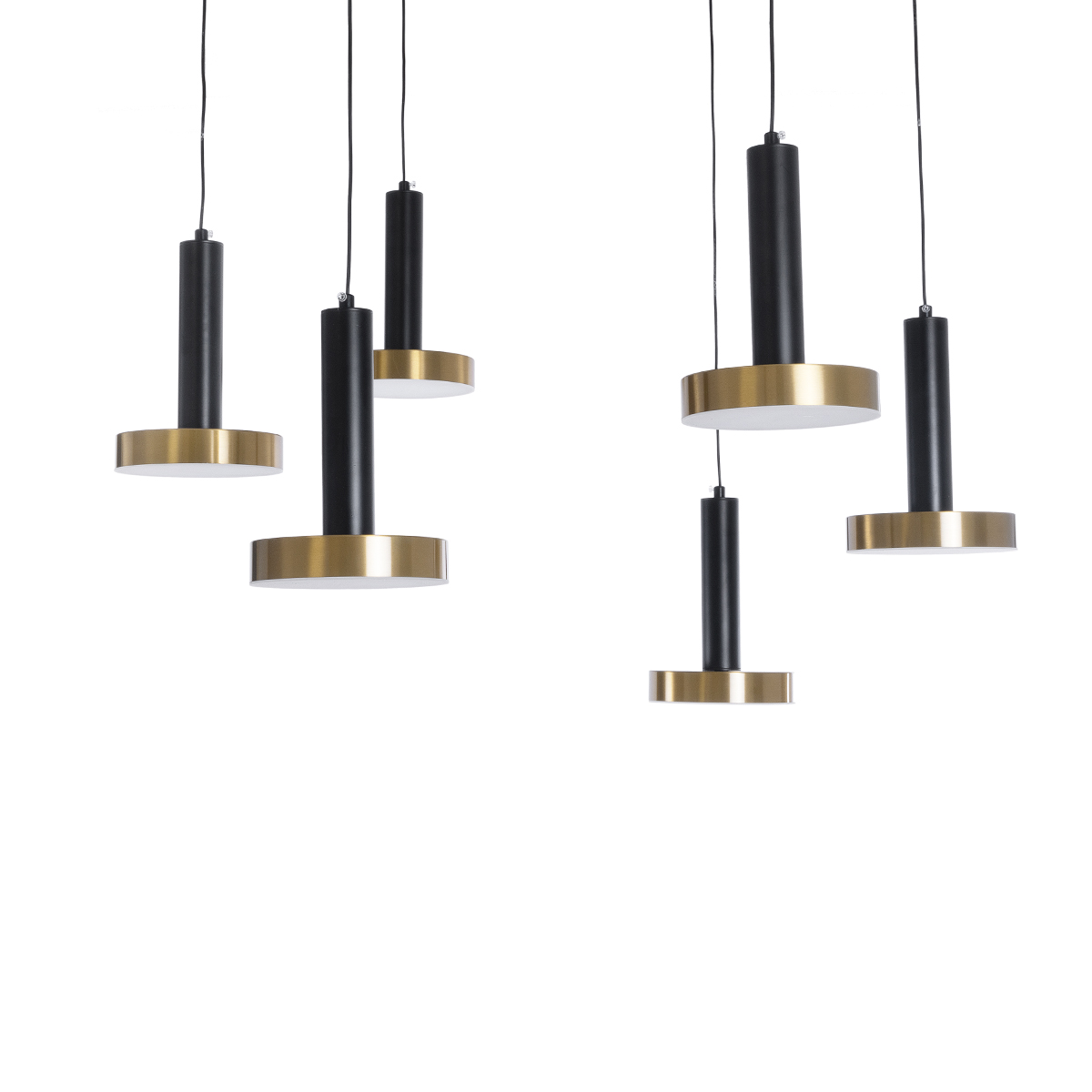 GLOBOSTAR® ZANE 60935 Κρεμαστό Φωτιστικό Design LED CCT 100W 11200lm 120° AC 220-240V IP20 - Εναλλαγή Φωτισμού μέσω Τηλεχειριστηρίου All In One Ψυχρό 6000k+Φυσικό 4500k+Θερμό 2700k Dimmable - Φ80 x Υ20cm - Μαύρο & Χρυσό - 3 Χρόνια Εγγύηση