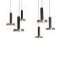 GLOBOSTAR® ZANE 60935 Κρεμαστό Φωτιστικό Design LED CCT 100W 11200lm 120° AC 220-240V IP20 - Εναλλαγή Φωτισμού μέσω Τηλεχειριστηρίου All In One Ψυχρό 6000k+Φυσικό 4500k+Θερμό 2700k Dimmable - Φ80 x Υ20cm - Μαύρο & Χρυσό - 3 Χρόνια Εγγύηση