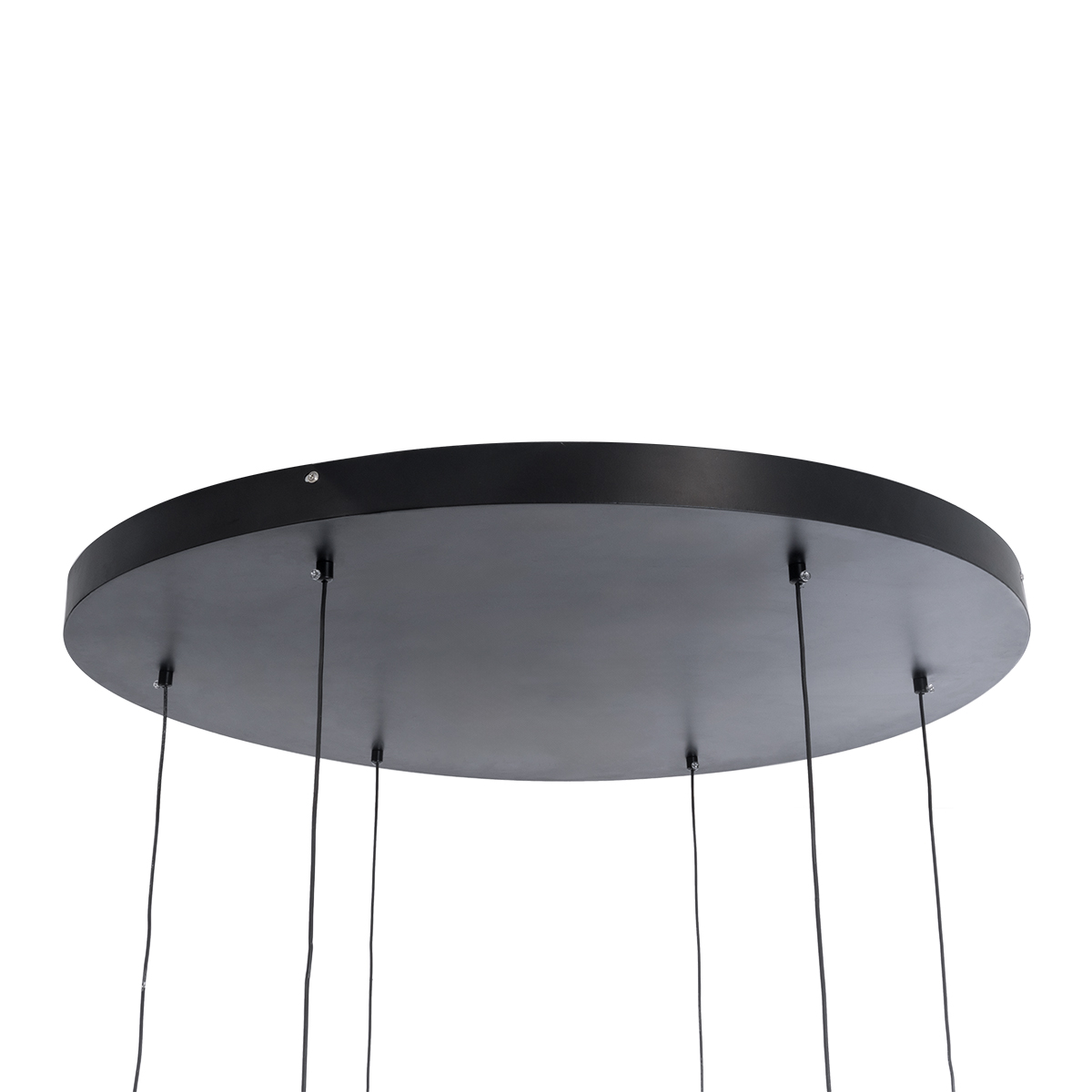 GLOBOSTAR® ZANE 60935 Κρεμαστό Φωτιστικό Design LED CCT 100W 11200lm 120° AC 220-240V IP20 - Εναλλαγή Φωτισμού μέσω Τηλεχειριστηρίου All In One Ψυχρό 6000k+Φυσικό 4500k+Θερμό 2700k Dimmable - Φ80 x Υ20cm - Μαύρο & Χρυσό - 3 Χρόνια Εγγύηση