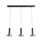 GLOBOSTAR® ZANE 60936 Κρεμαστό Φωτιστικό Design LED CCT 54W 6048lm 120° AC 220-240V IP20 - Εναλλαγή Φωτισμού μέσω Τηλεχειριστηρίου All In One Ψυχρό 6000k+Φυσικό 4500k+Θερμό 2700k Dimmable - Μ80 x Π15 x Υ20cm - Μαύρο & Χρυσό - 3 Χρόνια Εγγύηση