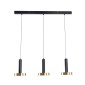 GLOBOSTAR® ZANE 60936 Κρεμαστό Φωτιστικό Design LED CCT 54W 6048lm 120° AC 220-240V IP20 - Εναλλαγή Φωτισμού μέσω Τηλεχειριστηρίου All In One Ψυχρό 6000k+Φυσικό 4500k+Θερμό 2700k Dimmable - Μ80 x Π15 x Υ20cm - Μαύρο & Χρυσό - 3 Χρόνια Εγγύηση