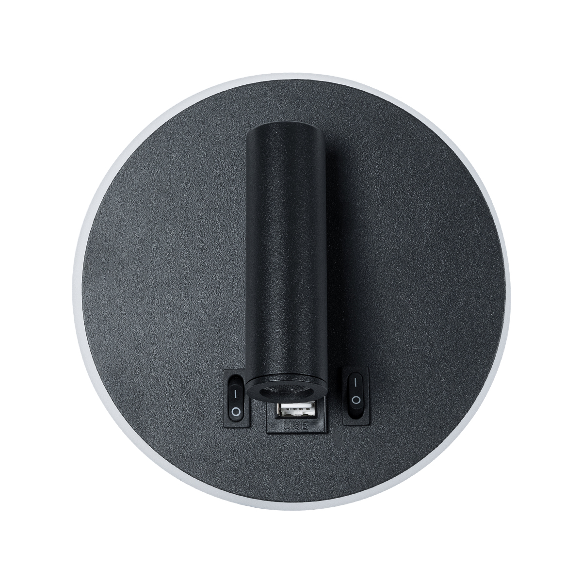 GloboStar® LADY-R 60938 Μοντέρνο Φωτιστικό Τοίχου - Απλίκα Ξενοδοχείου Bed Side LED 6W 600lm 36° & 360° AC 220-240V - Reading Light & Κρυφός Φωτισμός - Φορτιστής USB 3A - Φ15 x Υ7cm - Φυσικό Λευκό 4500K - Μαύρο - 3 Χρόνια Εγγύηση