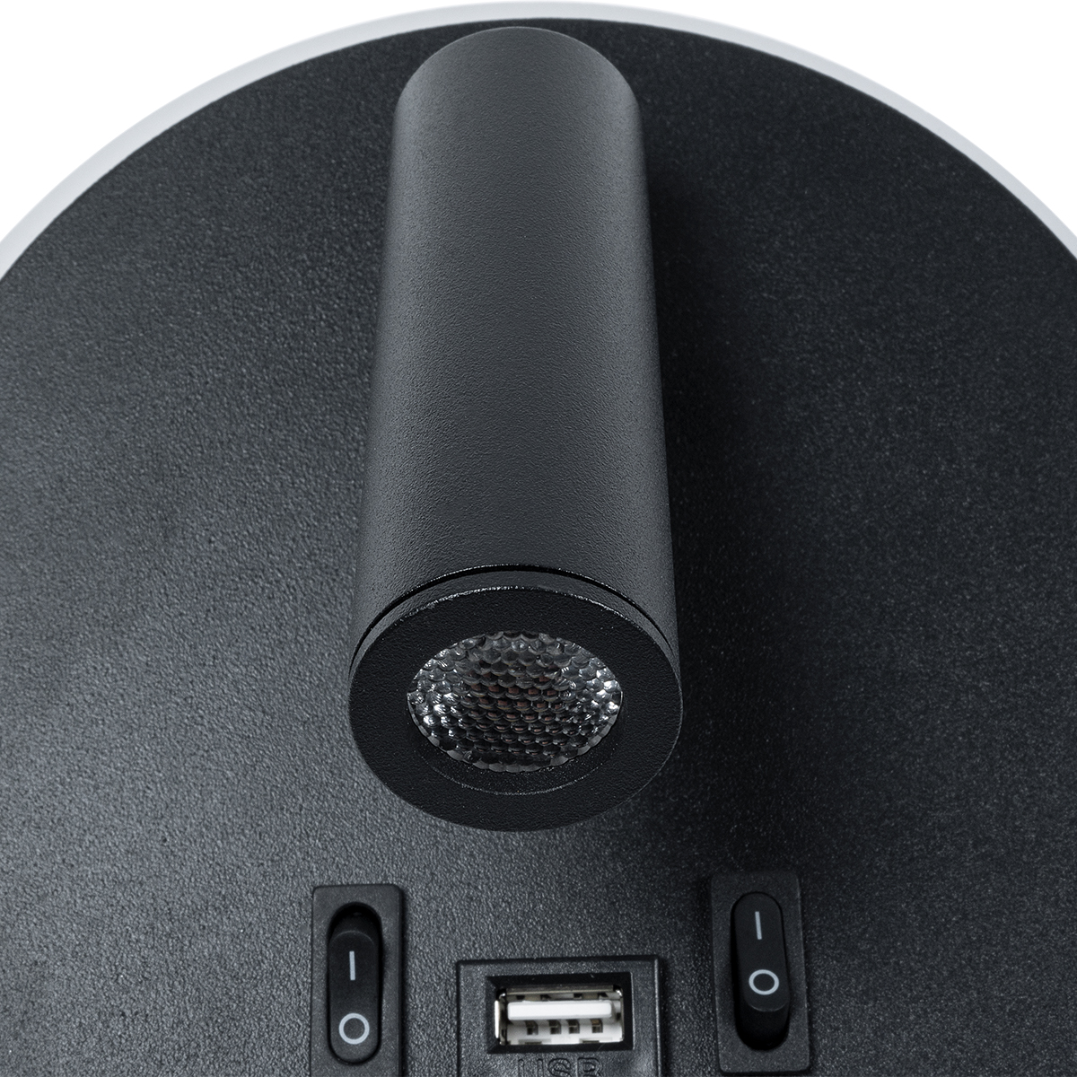 GloboStar® LADY-R 60938 Μοντέρνο Φωτιστικό Τοίχου - Απλίκα Ξενοδοχείου Bed Side LED 6W 600lm 36° & 360° AC 220-240V - Reading Light & Κρυφός Φωτισμός - Φορτιστής USB 3A - Φ15 x Υ7cm - Φυσικό Λευκό 4500K - Μαύρο - 3 Χρόνια Εγγύηση