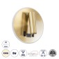 GloboStar® LADY-R 60940 Μοντέρνο Φωτιστικό Τοίχου - Απλίκα Ξενοδοχείου Bed Side LED 6W 600lm 36° & 360° AC 220-240V - Reading Light & Κρυφός Φωτισμός - Φορτιστής USB 3A - Φ15 x Υ7cm - Φυσικό Λευκό 4500K - Χρυσό Βούρτσας - 3 Χρόνια Εγγύηση
