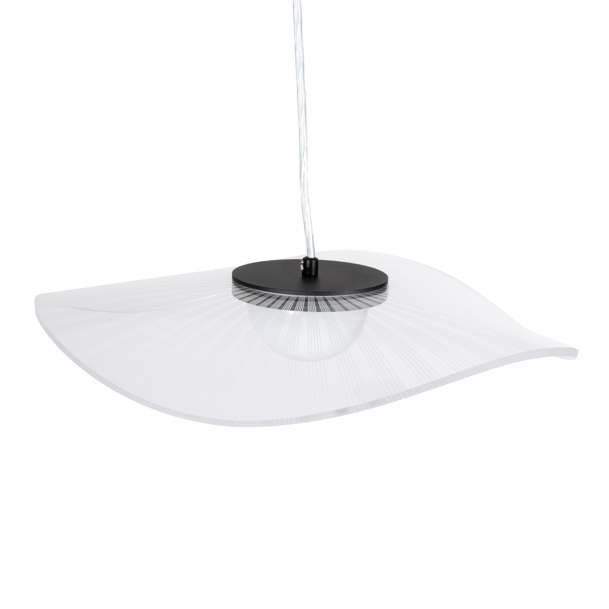 GloboStar® ACRYLICA 60974 Κρεμαστό Φωτιστικό Οροφής Design LED CCT 20W 2240lm 360° AC 220-240V - Εναλλαγή Φωτισμού μέσω Διακόπτη On/Off All In One Ψυχρό 6000k+Φυσικό 4500k+Θερμό 2700k Φ40cm - Μαύρο με Διάφανο Laser Designed Plexiglass - 3 Years Warranty