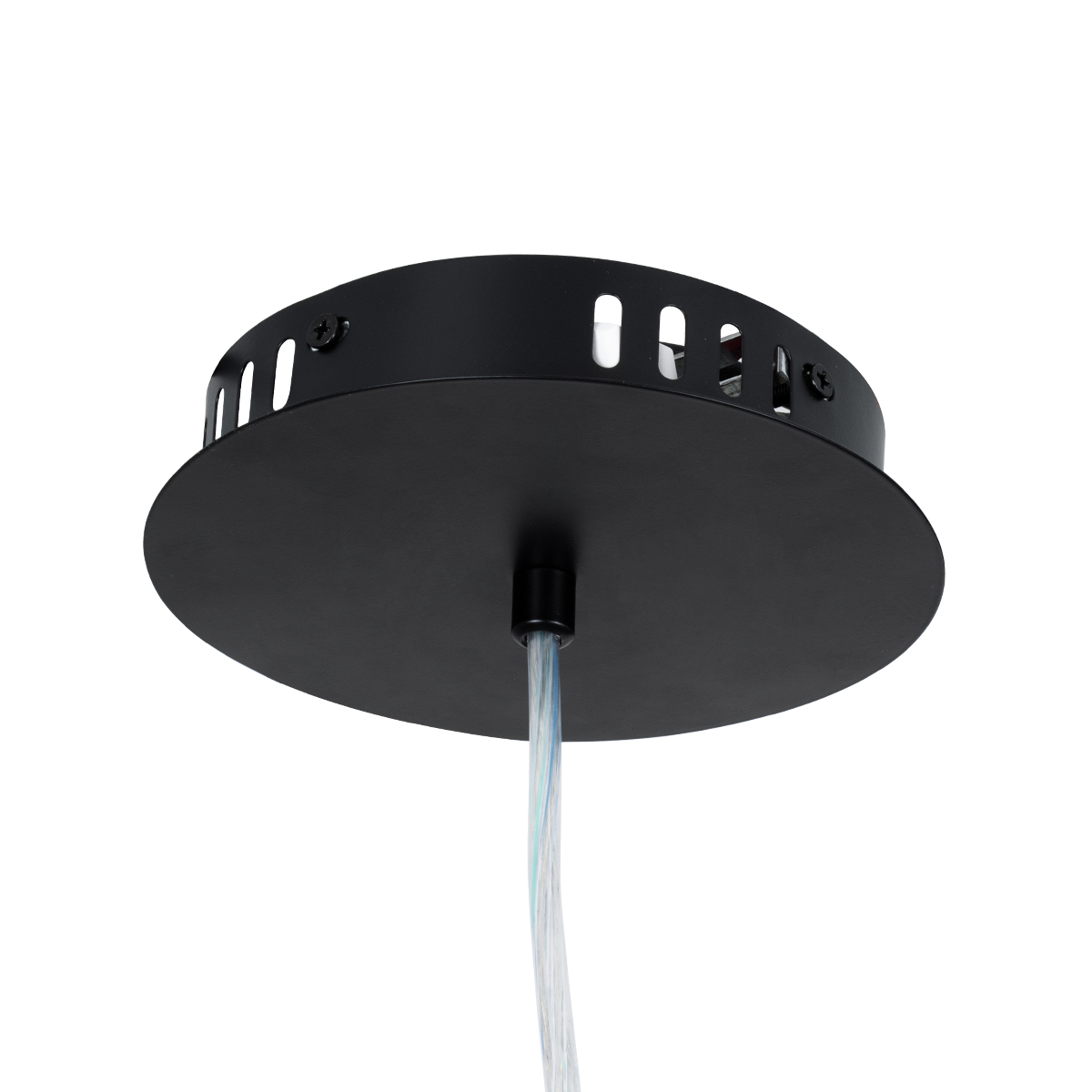 GloboStar® ACRYLICA 60974 Κρεμαστό Φωτιστικό Οροφής Design LED CCT 20W 2240lm 360° AC 220-240V - Εναλλαγή Φωτισμού μέσω Διακόπτη On/Off All In One Ψυχρό 6000k+Φυσικό 4500k+Θερμό 2700k Φ40cm - Μαύρο με Διάφανο Laser Designed Plexiglass - 3 Years Warranty