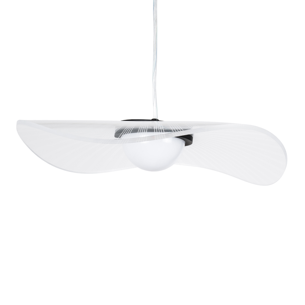 GloboStar® ACRYLICA 60974 Κρεμαστό Φωτιστικό Οροφής Design LED CCT 20W 2240lm 360° AC 220-240V - Εναλλαγή Φωτισμού μέσω Διακόπτη On/Off All In One Ψυχρό 6000k+Φυσικό 4500k+Θερμό 2700k Φ40cm - Μαύρο με Διάφανο Laser Designed Plexiglass - 3 Years Warranty