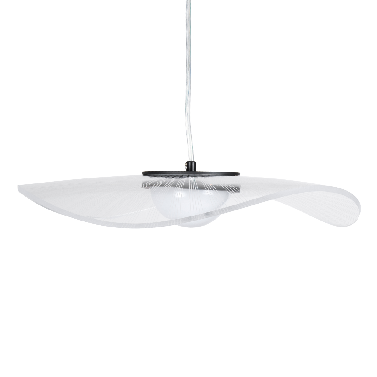 GloboStar® ACRYLICA 60974 Κρεμαστό Φωτιστικό Οροφής Design LED CCT 20W 2240lm 360° AC 220-240V - Εναλλαγή Φωτισμού μέσω Διακόπτη On/Off All In One Ψυχρό 6000k+Φυσικό 4500k+Θερμό 2700k Φ40cm - Μαύρο με Διάφανο Laser Designed Plexiglass - 3 Years Warranty