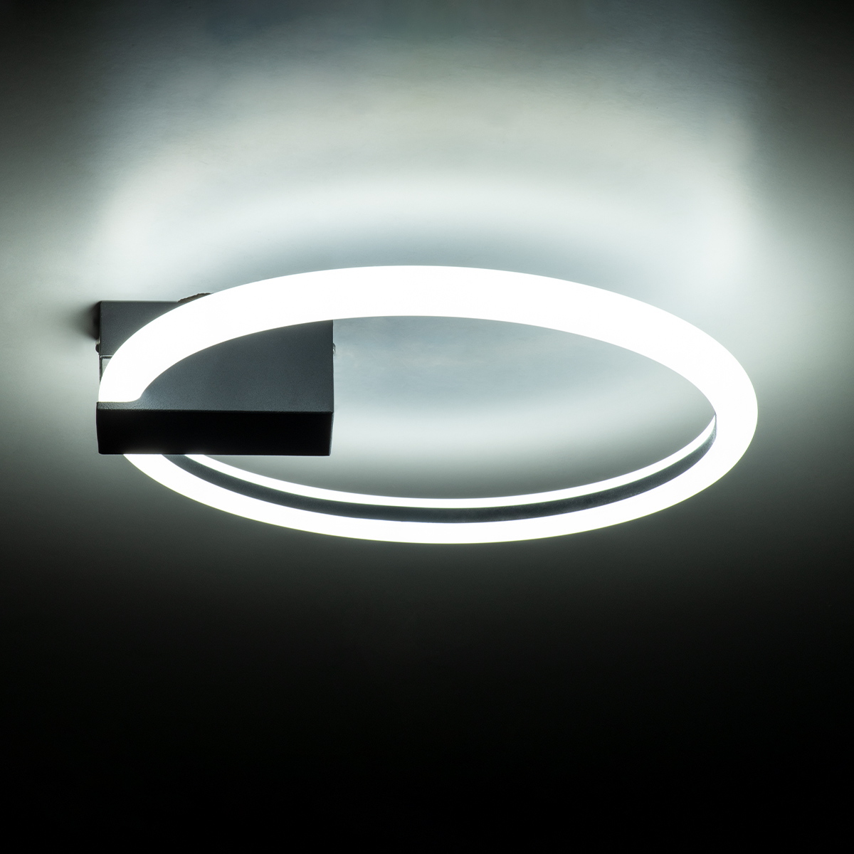GloboStar® CINDERELLA 60976 Φωτιστικό Οροφής Δαχτυλίδι-Κύκλος LED CCT 16W 1792lm 360° AC 220-240V - Εναλλαγή Φωτισμού μέσω Διακόπτη On/Off All In One Ψυχρό 6000k+Φυσικό 4500k+Θερμό 2700k Φ28cm - Μαύρο - 3 Years Warranty