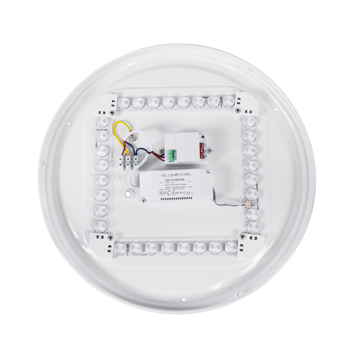 GloboStar® SENSORANO 60995 Πλαφονιέρα Οροφής LED 30W 3000lm 120° AC 220-240V με Ενσωματωμένο Σύστημα Ρυθμιζόμενου Microwave Αισθητήρα Κίνησης - Αδιάβροχη IP54 Φ38 x Υ5.3cm Φυσικό Λευκό 4500K - Λευκό - Bridgelux Chips - 3 Years Warranty