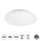 GloboStar® CELANO 61006 LED Πλαφονιέρα Οροφής Στρόγγυλη Φ26 20W 1900lm 120° AC 220-240V Αδιάβροχη IP54 Φ26 x Υ6cm Φυσικό Λευκό 4500K - 3 Χρόνια Εγγύηση