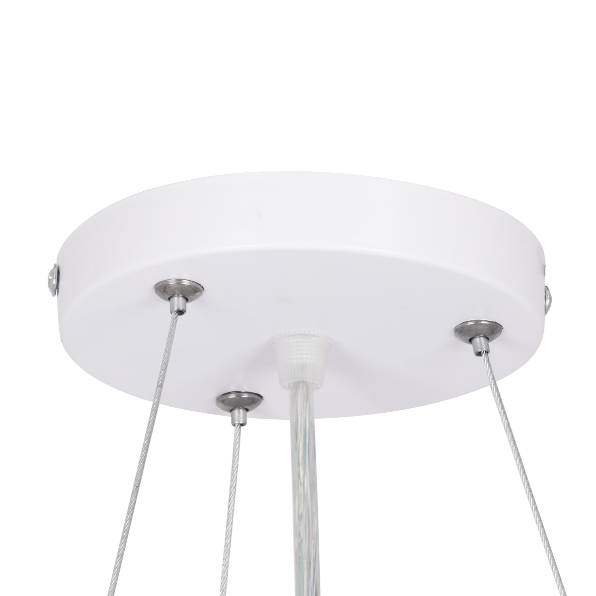 GloboStar® CASPER 61018 Κρεμαστή Πλαφονιέρα Οροφής LED CCT 76W 8372lm 120° AC 220-240V - Εναλλαγή Φωτισμού μέσω Τηλεχειριστηρίου All In One Ψυχρό Λευκό 6000k+Φυσικό Λευκό 4500k+Θερμό Λευκό 2700k Dimmable Φ45cm - Λευκό - 3 Years Warranty
