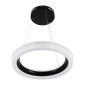 GloboStar® ARIANA 61037 Κρεμαστή Πλαφονιέρα Οροφής Κύκλος LED CCT 55W 6376lm 120° AC 220-240V - Εναλλαγή Φωτισμού μέσω Τηλεχειριστηρίου All In One Ψυχρό Λευκό 6000k+Φυσικό Λευκό 4500k+Θερμό Λευκό 2700k Dimmable Φ48cm - Μαύρο - 3 Years Warranty