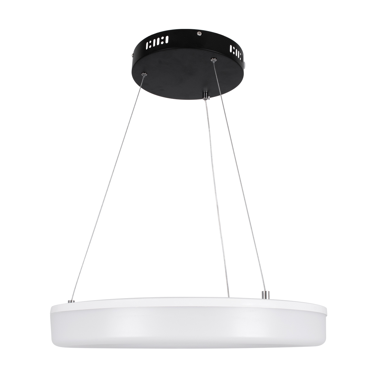 GloboStar® ARIANA 61037 Κρεμαστή Πλαφονιέρα Οροφής Κύκλος LED CCT 55W 6376lm 120° AC 220-240V - Εναλλαγή Φωτισμού μέσω Τηλεχειριστηρίου All In One Ψυχρό Λευκό 6000k+Φυσικό Λευκό 4500k+Θερμό Λευκό 2700k Dimmable Φ48cm - Μαύρο - 3 Years Warranty