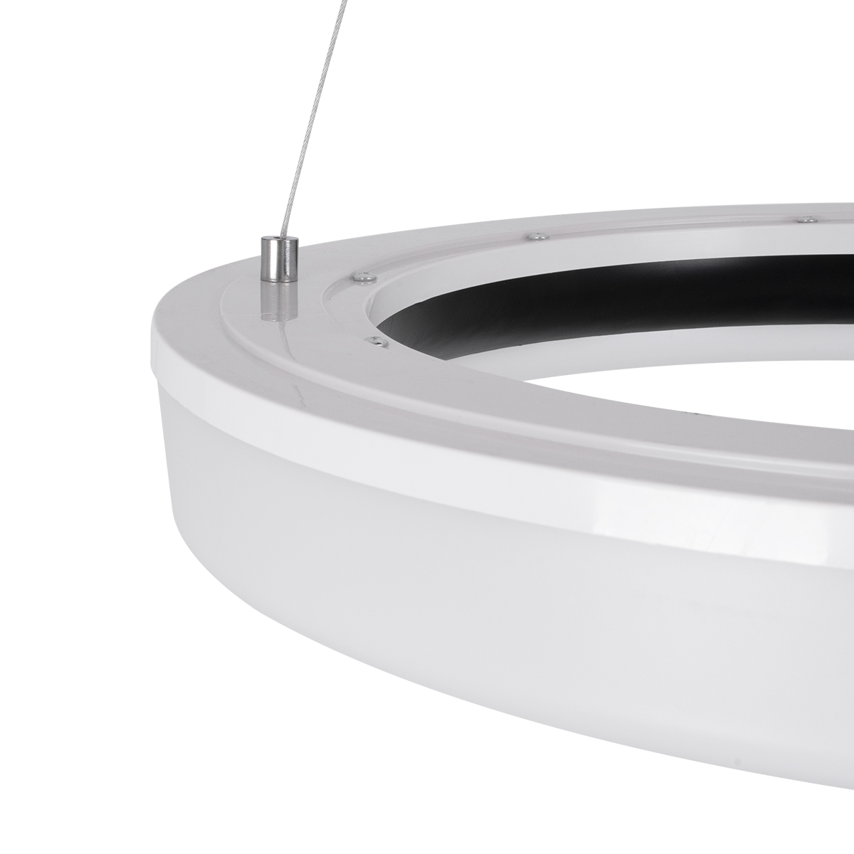 GloboStar® ARIANA 61037 Κρεμαστή Πλαφονιέρα Οροφής Κύκλος LED CCT 55W 6376lm 120° AC 220-240V - Εναλλαγή Φωτισμού μέσω Τηλεχειριστηρίου All In One Ψυχρό Λευκό 6000k+Φυσικό Λευκό 4500k+Θερμό Λευκό 2700k Dimmable Φ48cm - Μαύρο - 3 Years Warranty