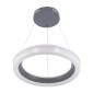 GloboStar® ARIANA 61039 Κρεμαστή Πλαφονιέρα Οροφής Κύκλος LED CCT 55W 6376lm 120° AC 220-240V - Εναλλαγή Φωτισμού μέσω Τηλεχειριστηρίου All In One Ψυχρό Λευκό 6000k+Φυσικό Λευκό 4500k+Θερμό Λευκό 2700k Dimmable Φ48cm - Ανθρακί - 3 Years Warrant