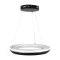 GloboStar® MELINA 61043 Κρεμαστή Πλαφονιέρα Οροφής Κύκλος LED CCT 55W 6376lm 120° AC 220-240V - Εναλλαγή Φωτισμού μέσω Τηλεχειριστηρίου All In One Ψυχρό Λευκό 6000k+Φυσικό Λευκό 4500k+Θερμό Λευκό 2700k Dimmable Φ48cm - Μαύρο - 3 Years Warranty