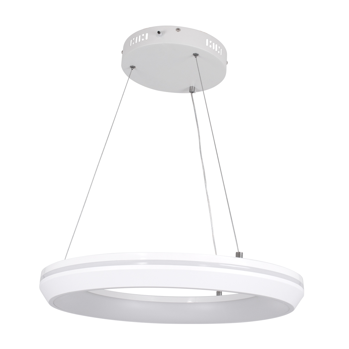 GloboStar® MELINA 61044 Κρεμαστή Πλαφονιέρα Οροφής Κύκλος LED CCT 55W 6376lm 120° AC 220-240V - Εναλλαγή Φωτισμού μέσω Τηλεχειριστηρίου All In One Ψυχρό Λευκό 6000k+Φυσικό Λευκό 4500k+Θερμό Λευκό 2700k Dimmable Φ48cm - Λευκό - 3 Years Warranty