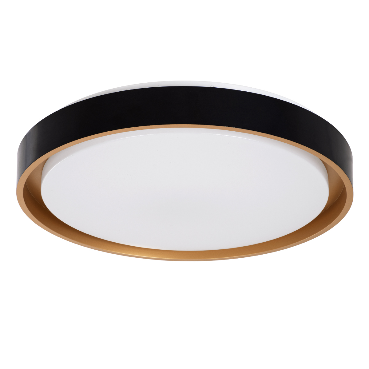 GloboStar® BARCHETTA 61047-S Πλαφονιέρα Οροφής LED CCT 72W 8306lm 120° AC 220-240V - Εναλλαγή Φωτισμού μέσω Τηλεχειριστηρίου All In One Ψυχρό 6000k+Φυσικό 4500k+Θερμό 2700k Dimmable Φ48cm - Μαύρο με Χρυσό - 3 Years Warranty