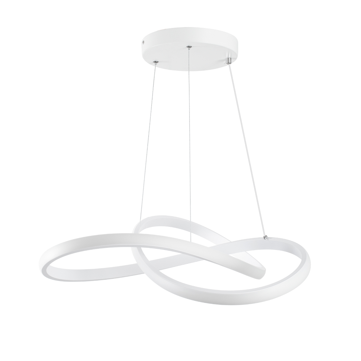 GloboStar® DEXTER 61050 Κρεμαστό Φωτιστικό Οροφής Design LED CCT 72W 8064lm 300° AC 220-240V - Εναλλαγή Φωτισμού μέσω Τηλεχειριστηρίου All In One Ψυχρό 6000k+Φυσικό 4500k+Θερμό 2700k Dimmable Φ56cm - Λευκό - 3 Years Warranty