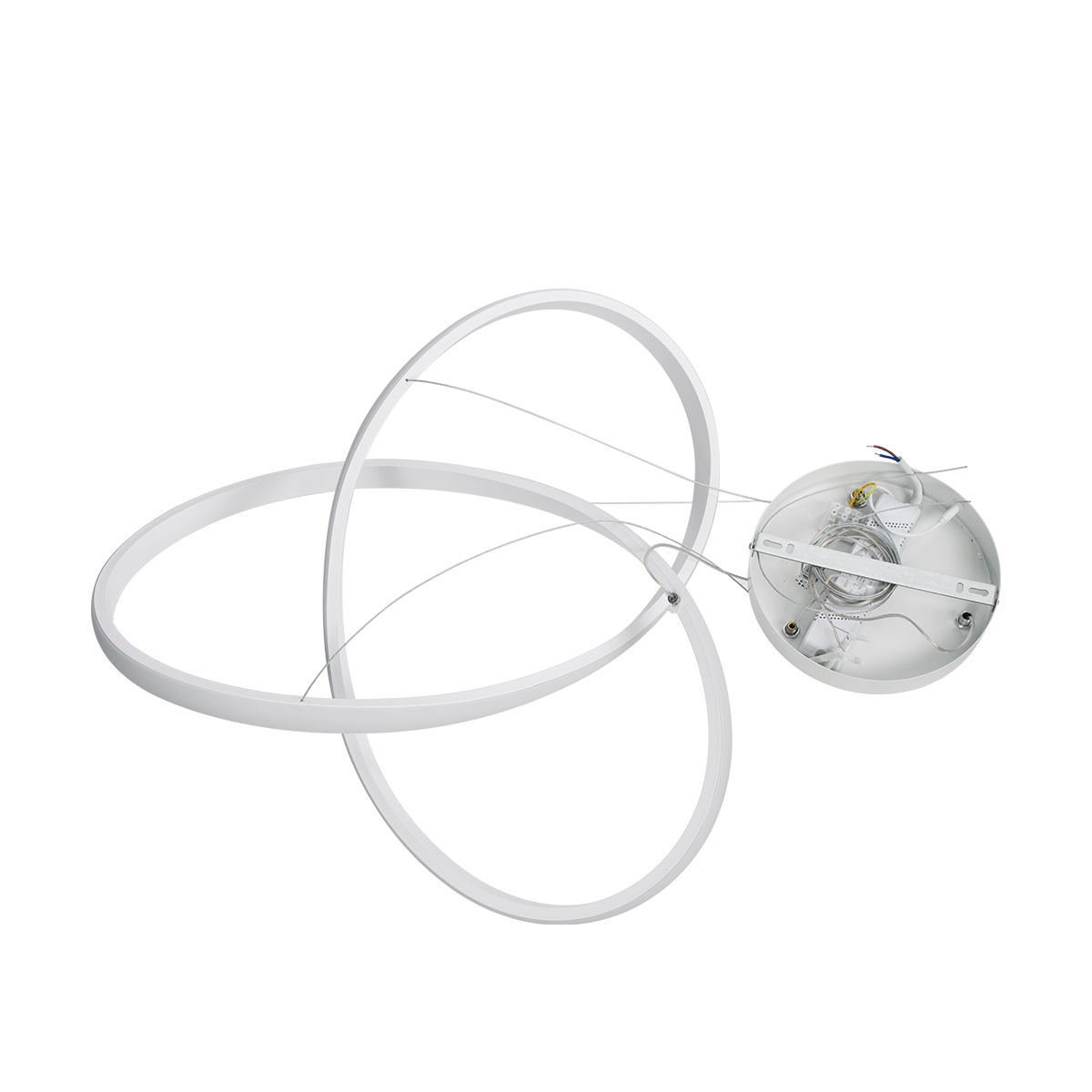 GloboStar® DEXTER 61050 Κρεμαστό Φωτιστικό Οροφής Design LED CCT 72W 8064lm 300° AC 220-240V - Εναλλαγή Φωτισμού μέσω Τηλεχειριστηρίου All In One Ψυχρό 6000k+Φυσικό 4500k+Θερμό 2700k Dimmable Φ56cm - Λευκό - 3 Years Warranty