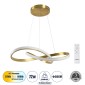GloboStar® DEXTER 61051 Κρεμαστό Φωτιστικό Οροφής Design LED CCT 72W 8064lm 300° AC 220-240V - Εναλλαγή Φωτισμού μέσω Τηλεχειριστηρίου All In One Ψυχρό 6000k+Φυσικό 4500k+Θερμό 2700k Dimmable Φ56cm - Χρυσό Βούρτσας - 3 Years Warranty