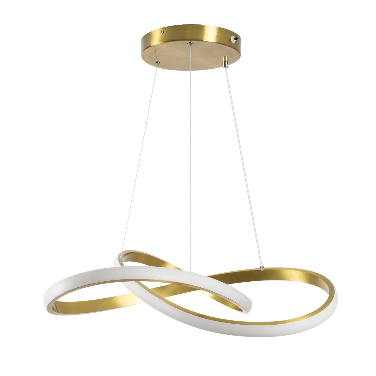 GloboStar® DEXTER 61051 Κρεμαστό Φωτιστικό Οροφής Design LED CCT 72W 8064lm 300° AC 220-240V - Εναλλαγή Φωτισμού μέσω Τηλεχειριστηρίου All In One Ψυχρό 6000k+Φυσικό 4500k+Θερμό 2700k Dimmable Φ56cm - Χρυσό Βούρτσας - 3 Years Warranty