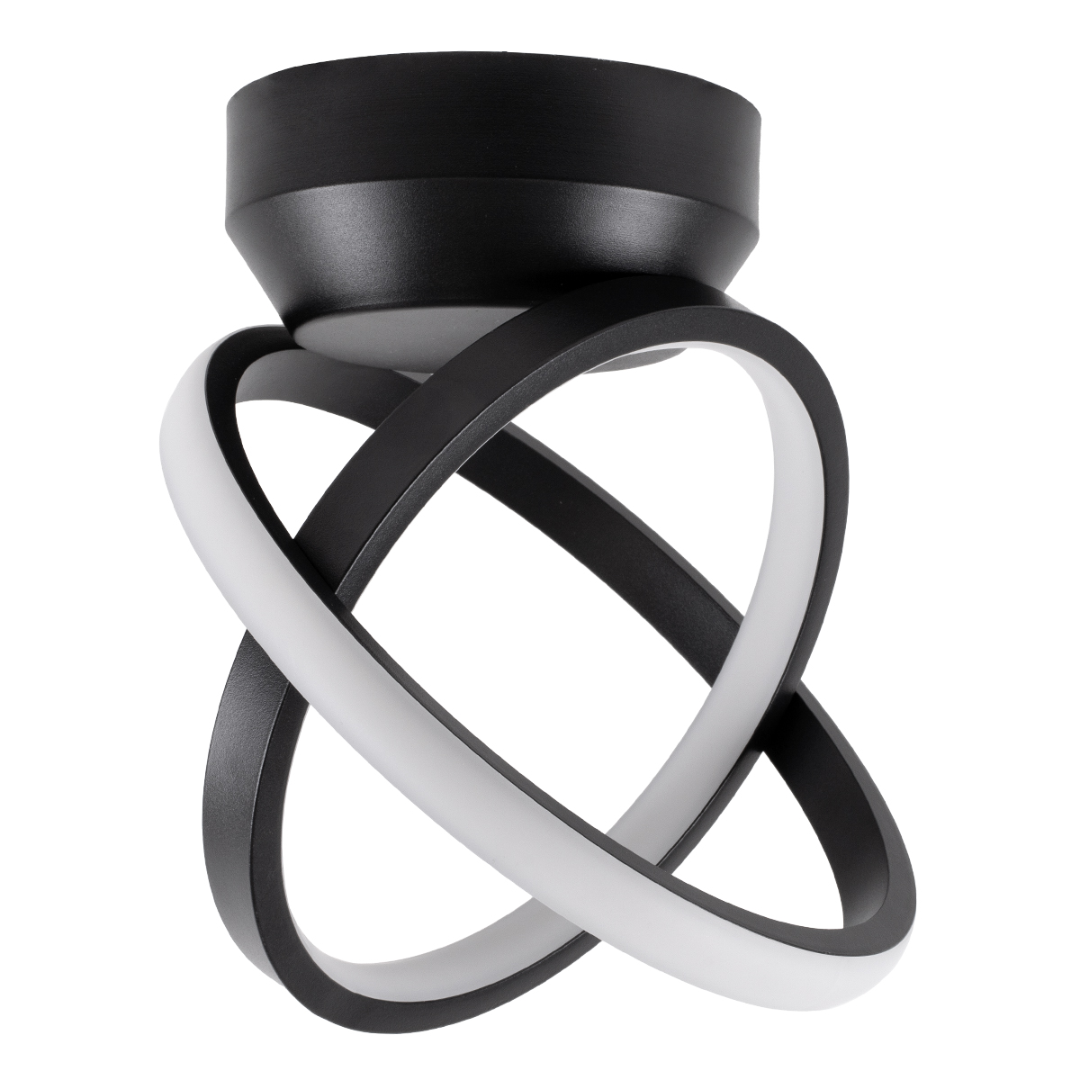 GloboStar® AMELIA 61052 Φωτιστικό Οροφής Design LED CCT 20W 2400lm 300° AC 220-240V - Εναλλαγή Φωτισμού μέσω Διακόπτη On/Off All In One Ψυχρό 6000k+Φυσικό 4500k+Θερμό 2700k Μ24.5 x Π16 x Υ25cm - Μαύρο