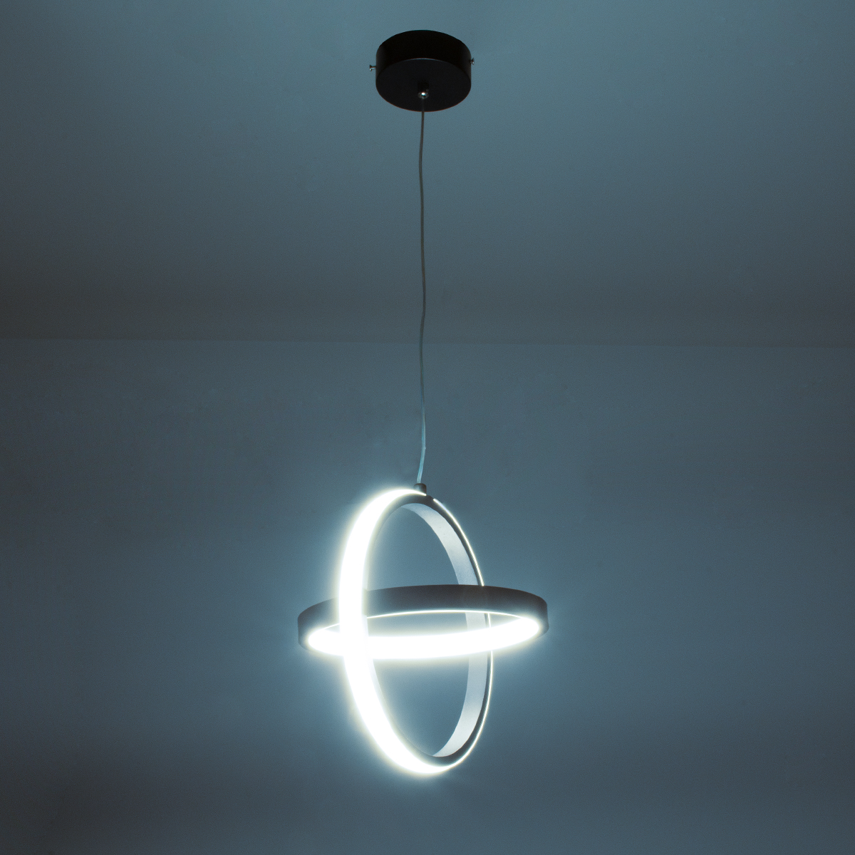 GloboStar® ALICE 61055 Κρεμαστό Φωτιστικό Οροφής Design LED CCT 20W 2400lm 300° AC 220-240V - Εναλλαγή Φωτισμού μέσω Διακόπτη On/Off All In One Ψυχρό 6000k+Φυσικό 4500k+Θερμό 2700k Μ25 x Π22 x Υ25cm - Μαύρο