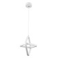 GloboStar® ROSE 61065 Κρεμαστό Φωτιστικό Οροφής Design LED CCT 22W 2640lm 300° AC 220-240V - Εναλλαγή Φωτισμού μέσω Διακόπτη On/Off All In One Ψυχρό 6000k+Φυσικό 4500k+Θερμό 2700k Μ24 x Π22 x Υ24cm - Λευκό